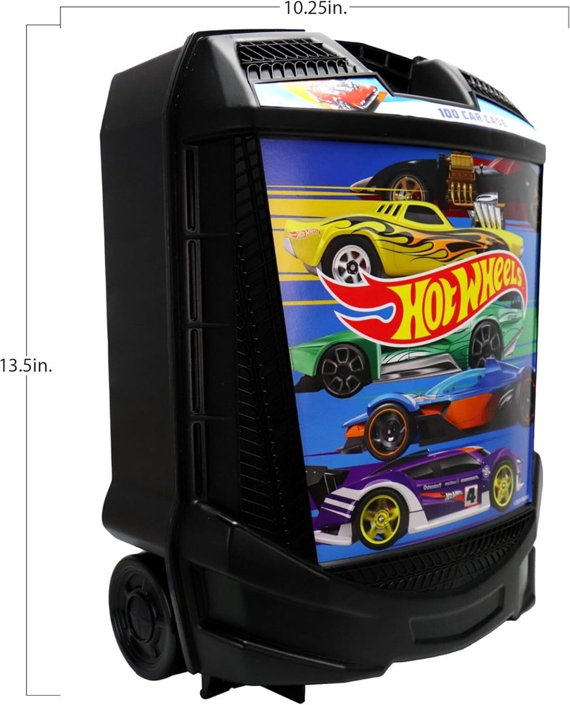 Hot Wheels 100-Car, Rolling Storage Case with Retractable Handle, Model:20135