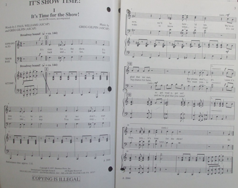 It's Show Time SATB arr Gilpin single copy FS