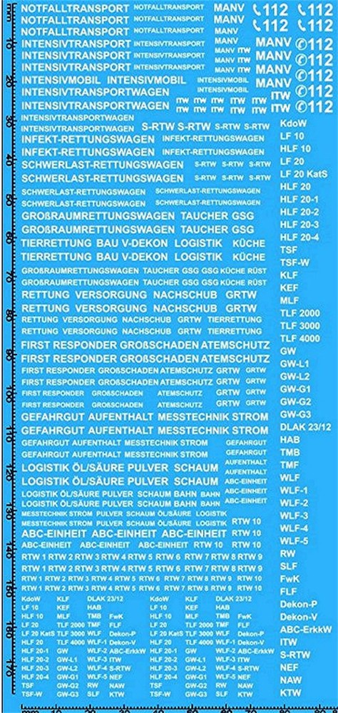 Rescue Services Phosphorescent De 03 Emergency Services 1:87 Decal
