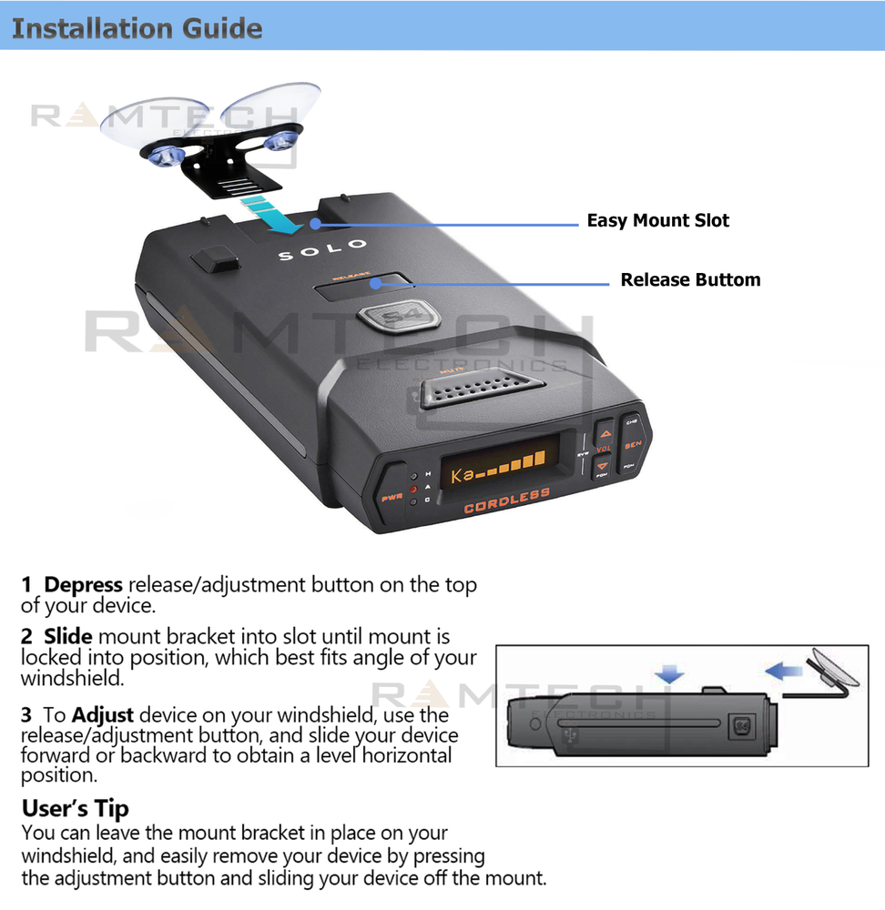 Car Windshield Suction Mount Beltronics STi Magnesium Construction Radar Detect.