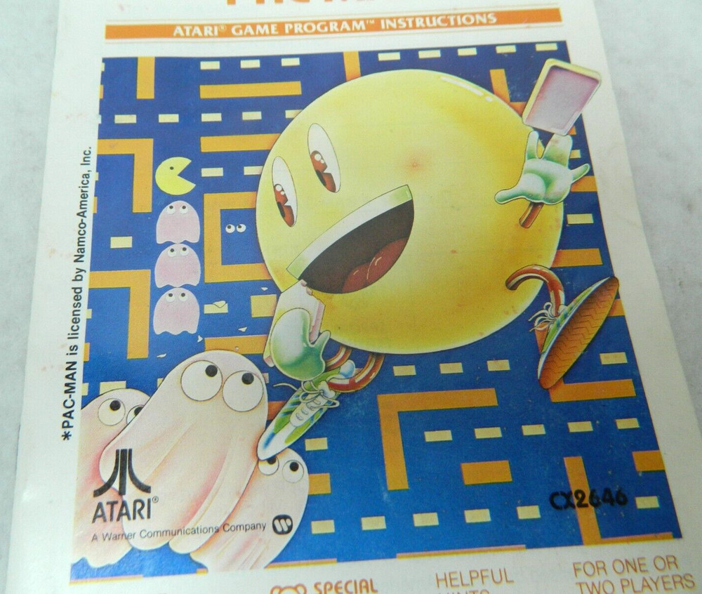 1981 Atari Pac-Man game Instructions CX2646. Sh1