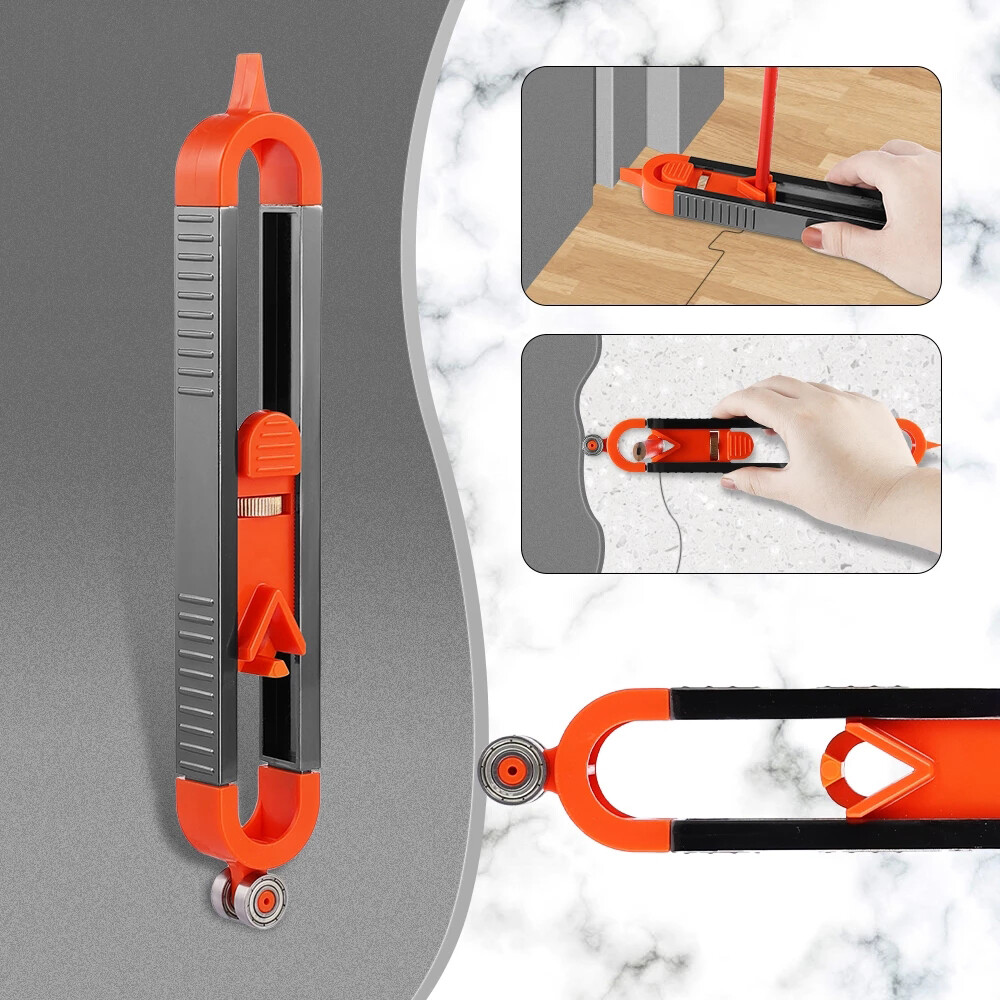 Precise Contour Gauge with Lock Profile Scribing Ruler Carpenter Measuring Tool