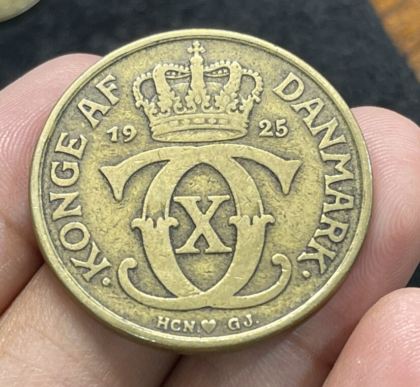 1925 Denmark 2 Kroner Coin