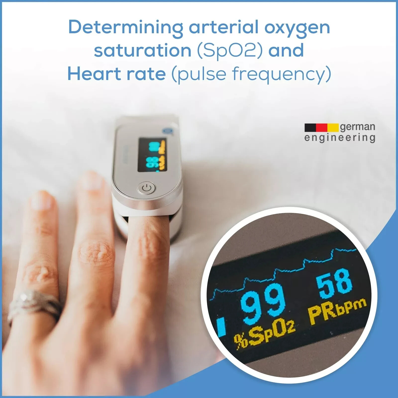 Beurer Bluetooth Digital fingertip Pulse Oximeter, Blood Oxygen Saturation