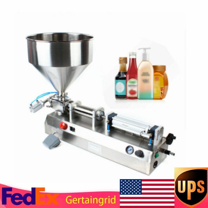 Pneumatic Filler Liquid Paste Filling Machine 50-500ml Cream Cosmetic 40L Hopper