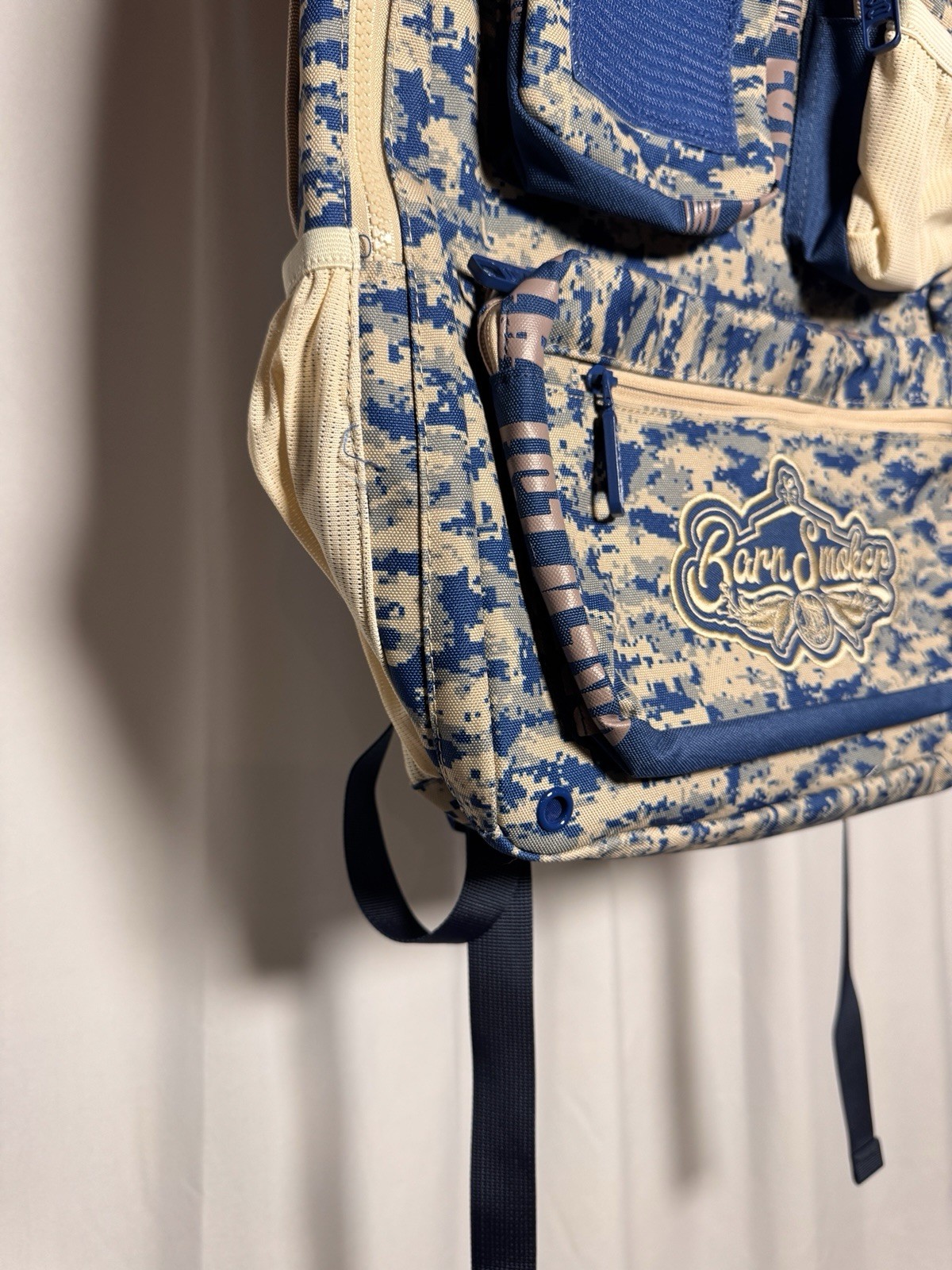 Drew Estate Barn Smoker Backpack Laptop Carry Bag Blue Camo Large