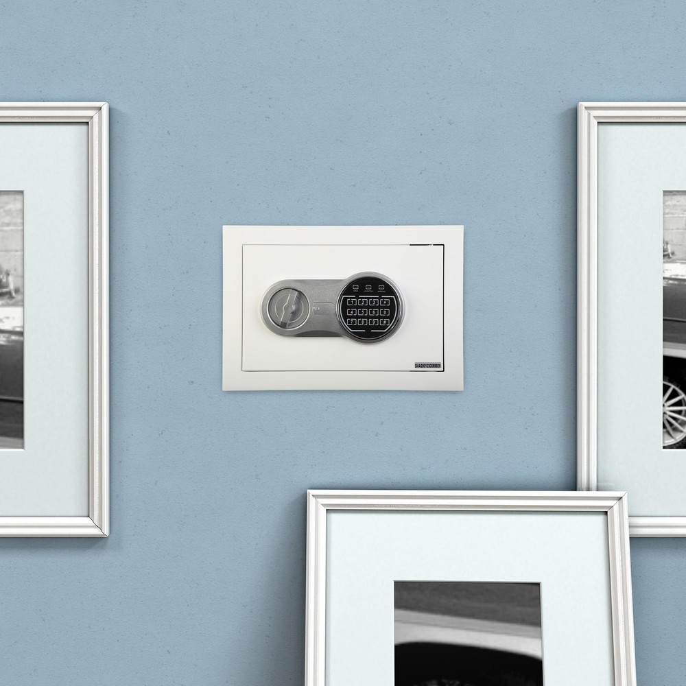 Wall Safe - Digital Safety with Passcode for Quick Access and Backup Key - Pe...