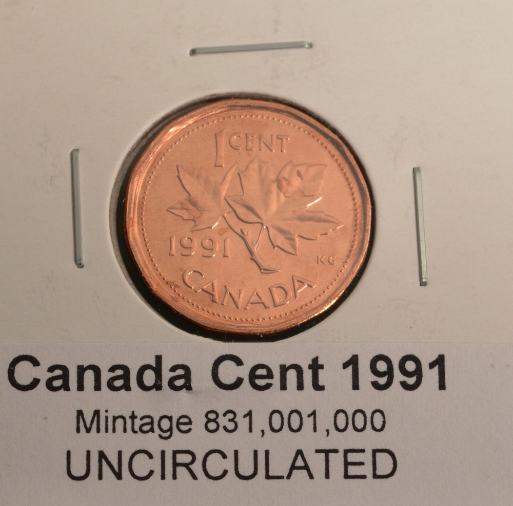 1991 Canada Penny - Uncirculated from Original Mint Roll