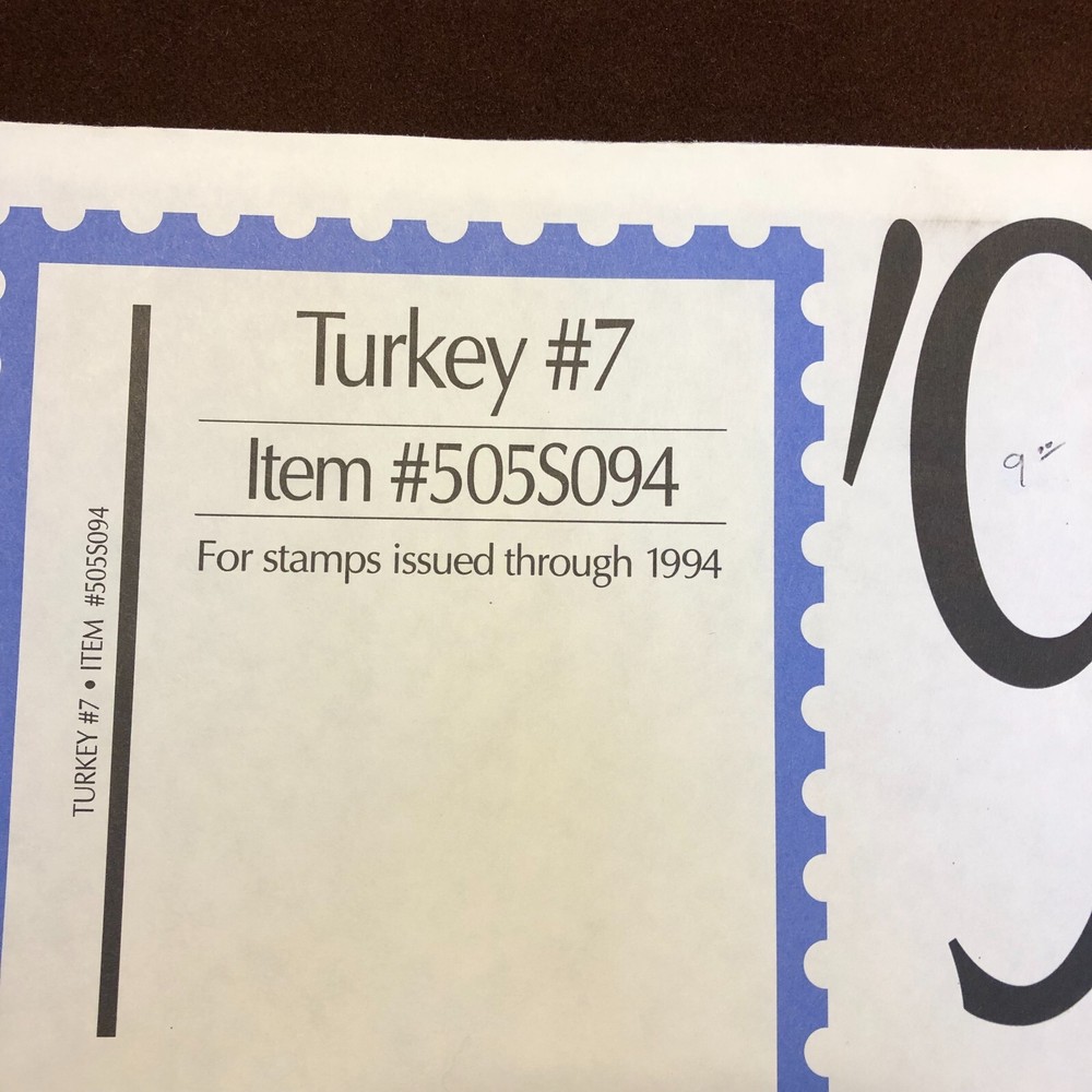 TURKEY 1994 SUPPLEMENT # 7 SCOTT SPECIALTY STAMP ALBUM PAGES 505S094