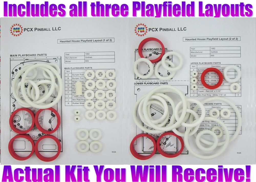 1982 Gottlieb Haunted House Pinball Machine Rubber Ring Kit