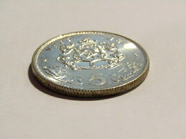 Morocco 1965/1384 5 Dirham Silver unc Coin