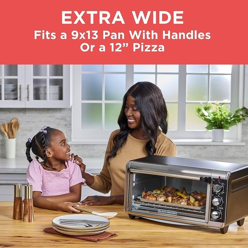 Convection Toaster Oven W/ Timer Adjustable Rack Ideal Baking Toasting New