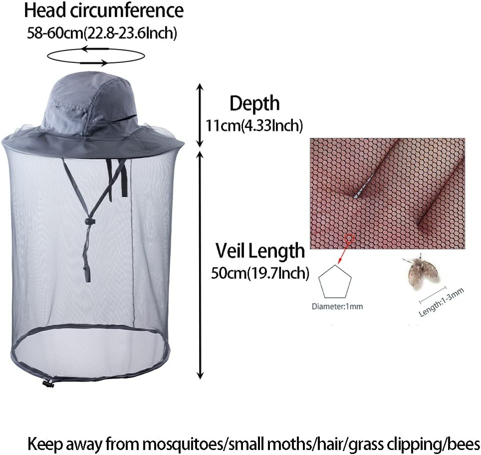 Head Net Hat Beekeeping Beekeeper Bee Veil Hat Hunting Netting Mesh Hood Cap Bee