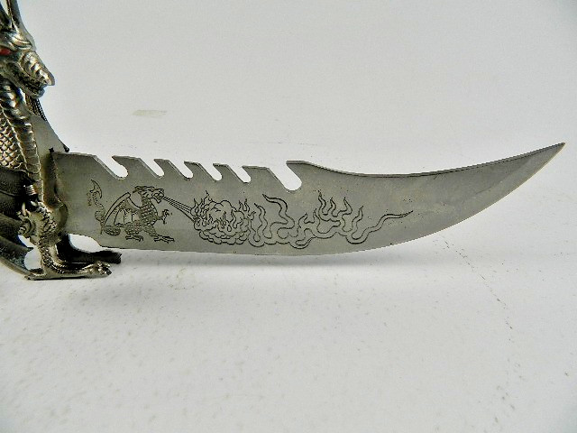 Dragon Dagger 15 Inches Stainless with Etchings on Blade