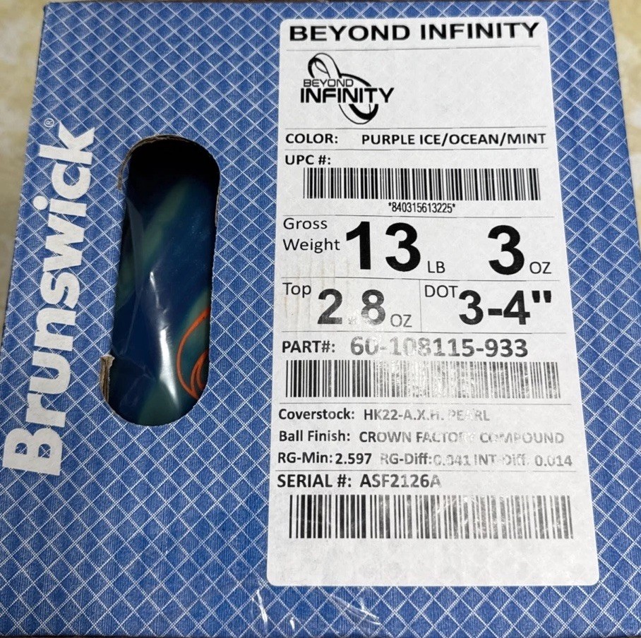 13lb Brunswick Beyond Infinity Bowling Ball NIB!