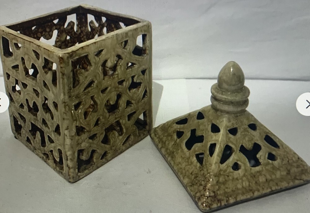 Ceramic Candle Holder 8.5" High