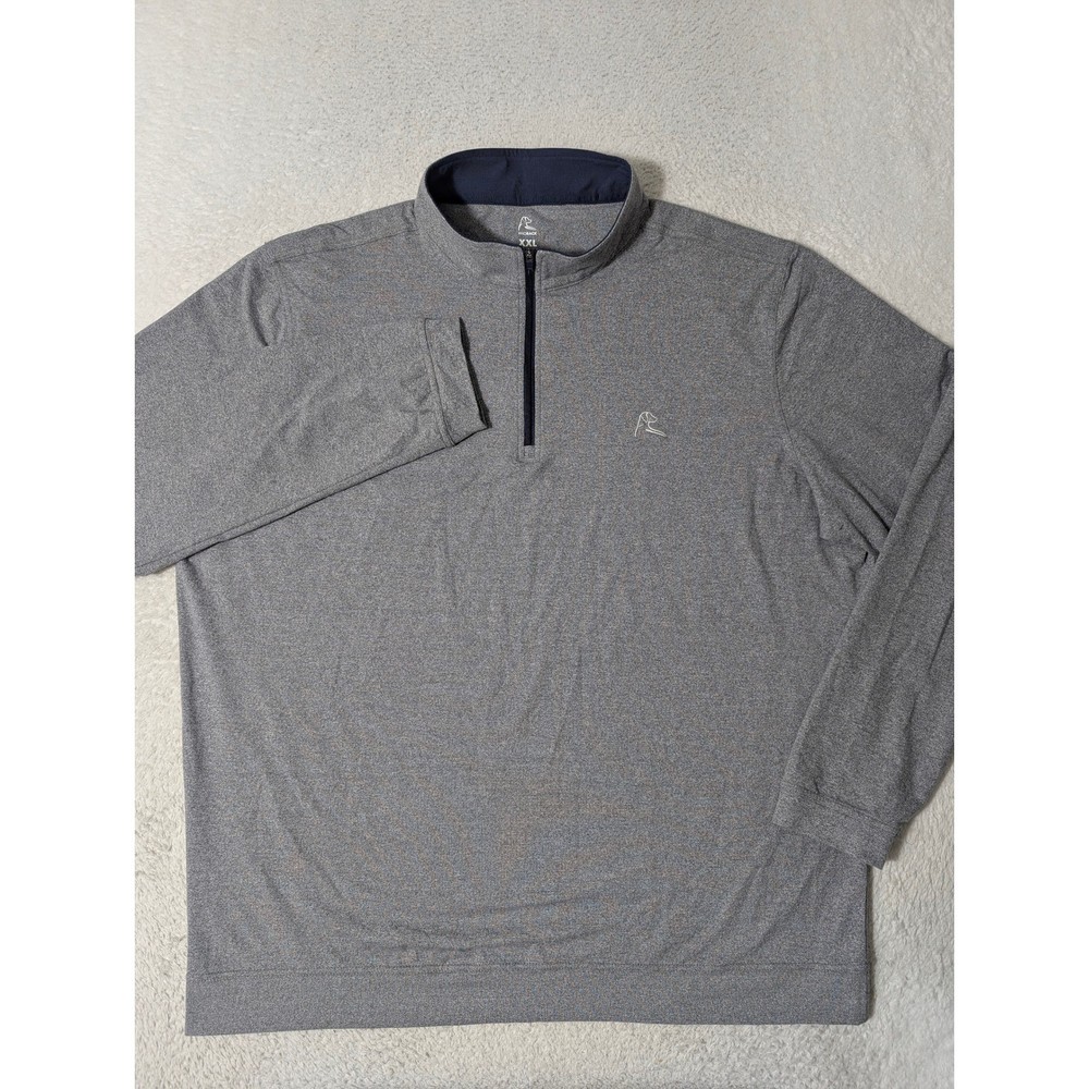 Rhoback Golf 1/4 Zip Pullover Mens XXL Solid Gray L/S Nylon Stretch Performance