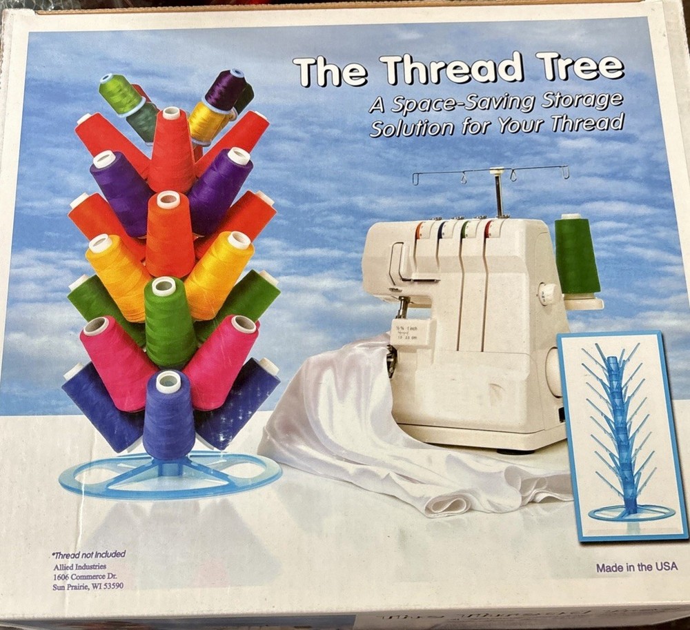 Thread Tree Holds 32 Cones/Spools Sewing Serger Space Saving Storage Portable
