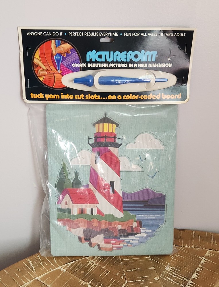 1986 Creative Classics Picture Point Lighthouse Yarn 8x10 Craft