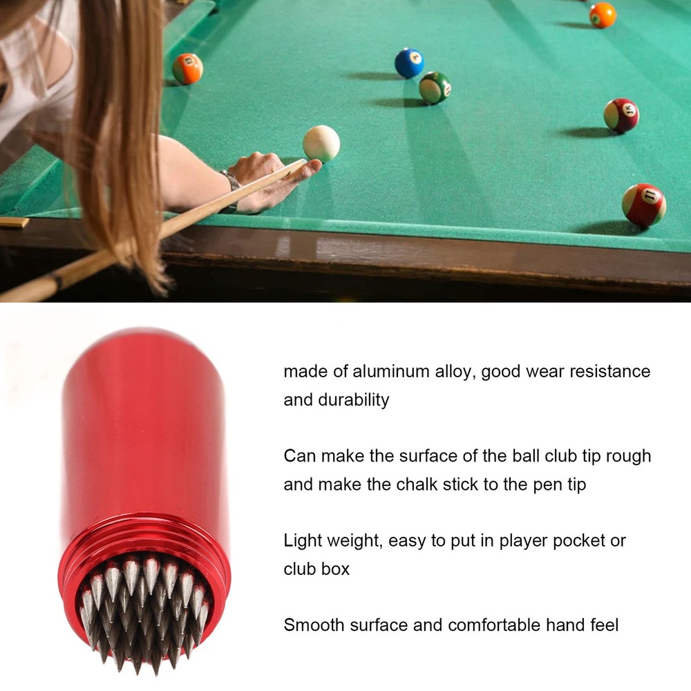 US (Red)Snooker Pool Tip Shaper Billiards Pool Stick Tip Tool Pick FF