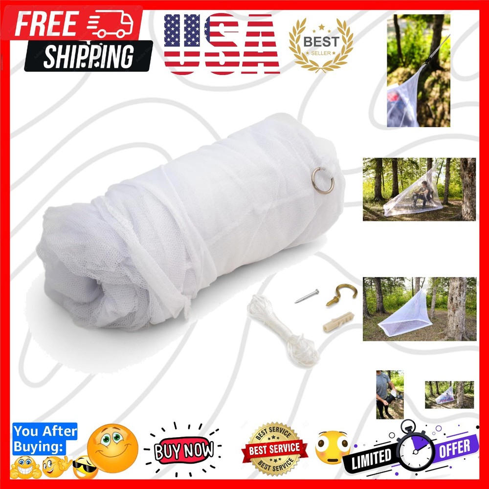 Hiker's Rectangular Mosquito Net - Lightweight Insect Protection for Camping