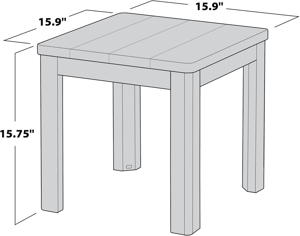 Outdoor Chaise Side Table - White
