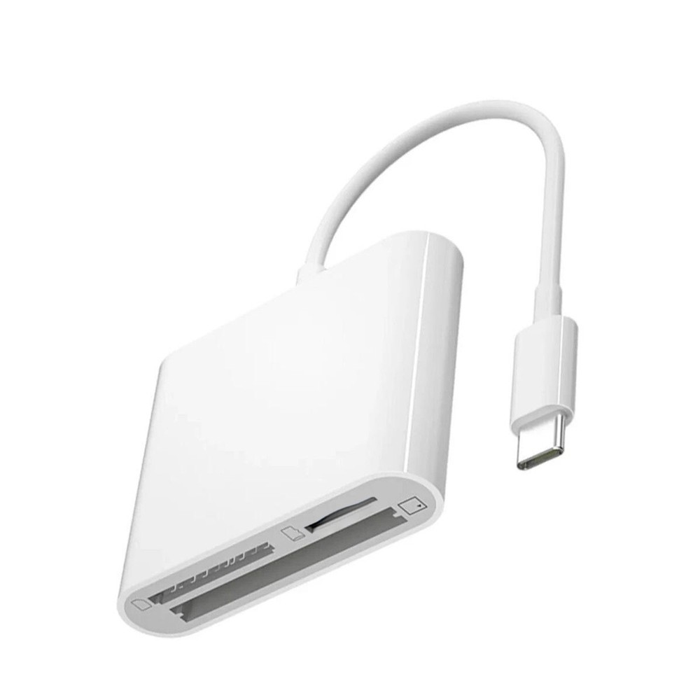 3-in-1 Type-C to CF SD MicroSD Card Reader Adapter for Smartphone Computer