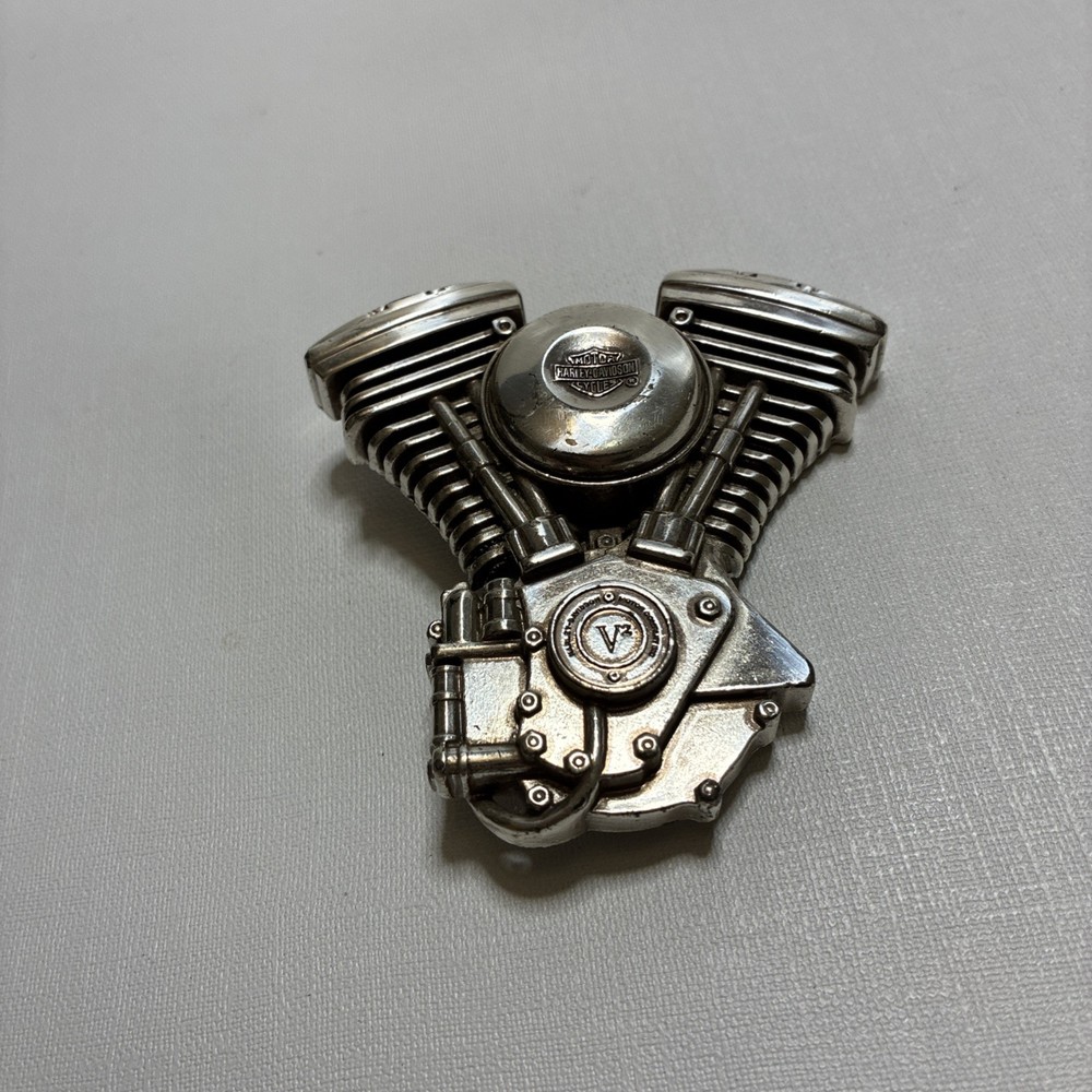 HARLEY DAVIDSON Belt Buckle V2 Engine Block Vintage