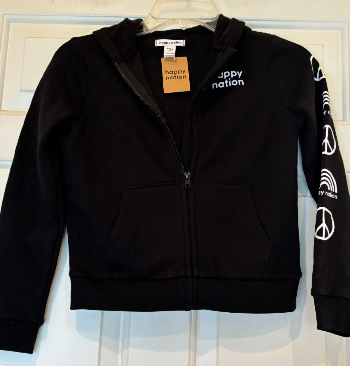 Happy Nation Victorias Secret Sweatshirt Jacket Hoodie Girls Boys M 10