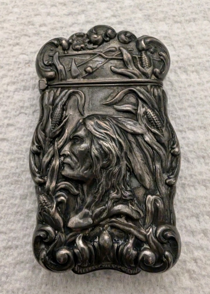Sterling Silver Match Safe/Case Native American