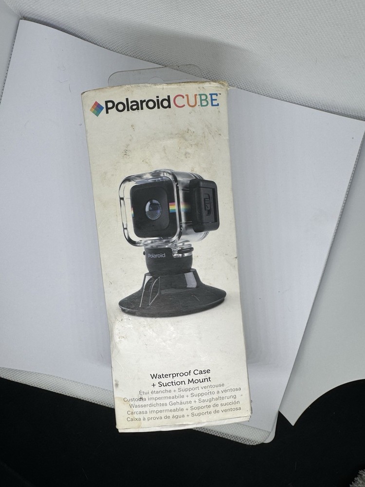 Polaroid Cube Waterproof Case & Suction Mount New In Box