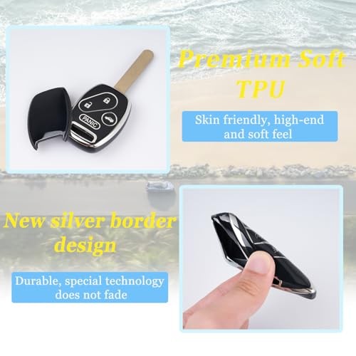 Key Fob Cover, Car Key Case Shell Protector Compatible with 2003-2015 Black
