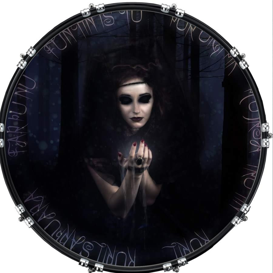 20" Custom Bass Kick Drum Front Head Graphic Graphical Witch 2