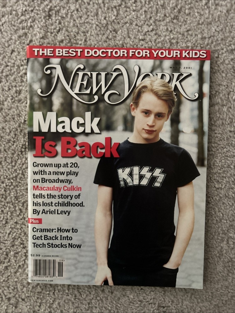 NEW YORK MAGAZINE MAY 2001 MACAULAY CULKIN COVER KISS SHIRT