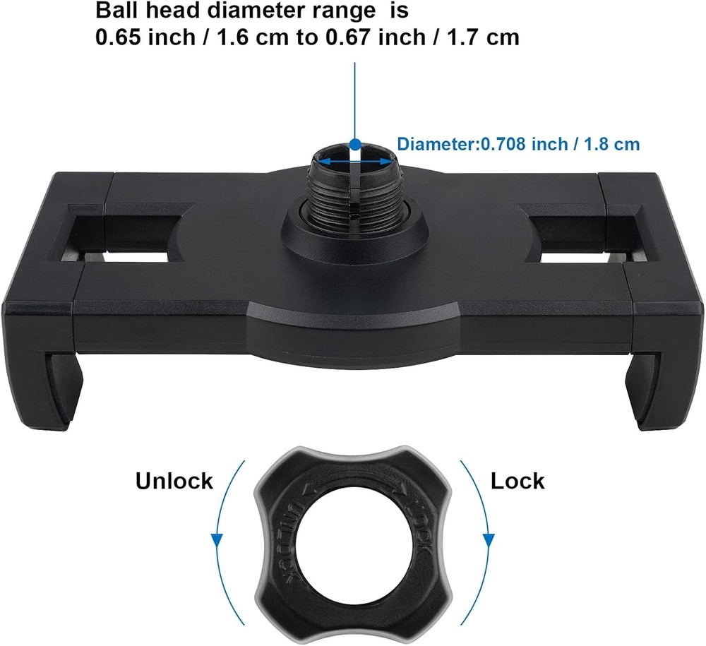 Tablet Holder Clamp Clip Mount Replacement with 17mm Ball Joint Socket for Table