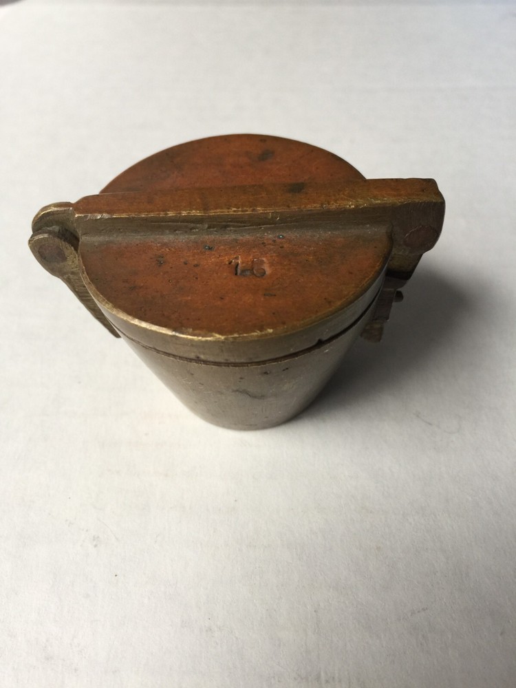 Antique (~18th c) Spanish Solid Brass Lidded Case, for Nested Weigth Set Medical
