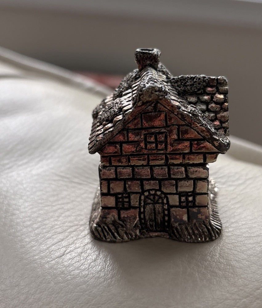 ROYAL HAMPSHIRE ART FOUNDRY Silver Tone MINIATURE COTTAGE