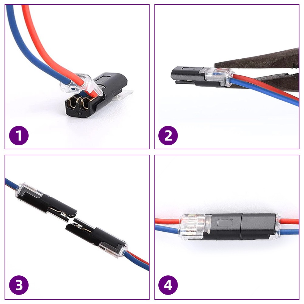 30PCS Double-Wire Plug-in Cable Snap Connector Terminal Block w/ Locking Buckle