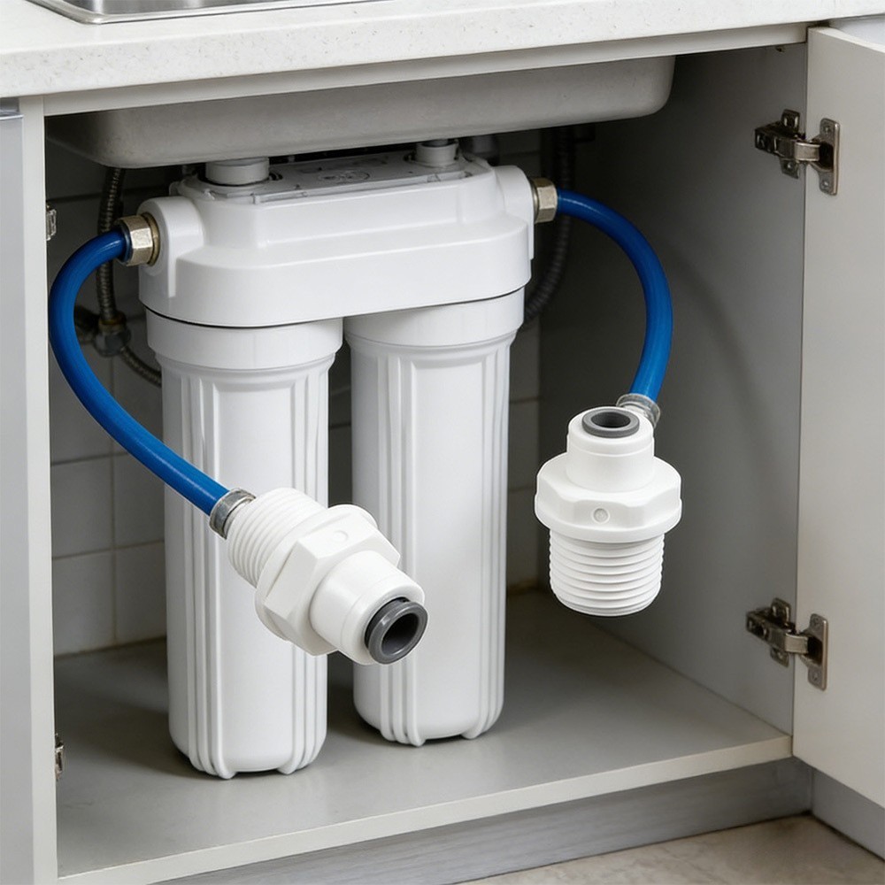 1/4 To 1/2 Adapter RO Fitting Polyoxymethylene Material Quick Connection Design