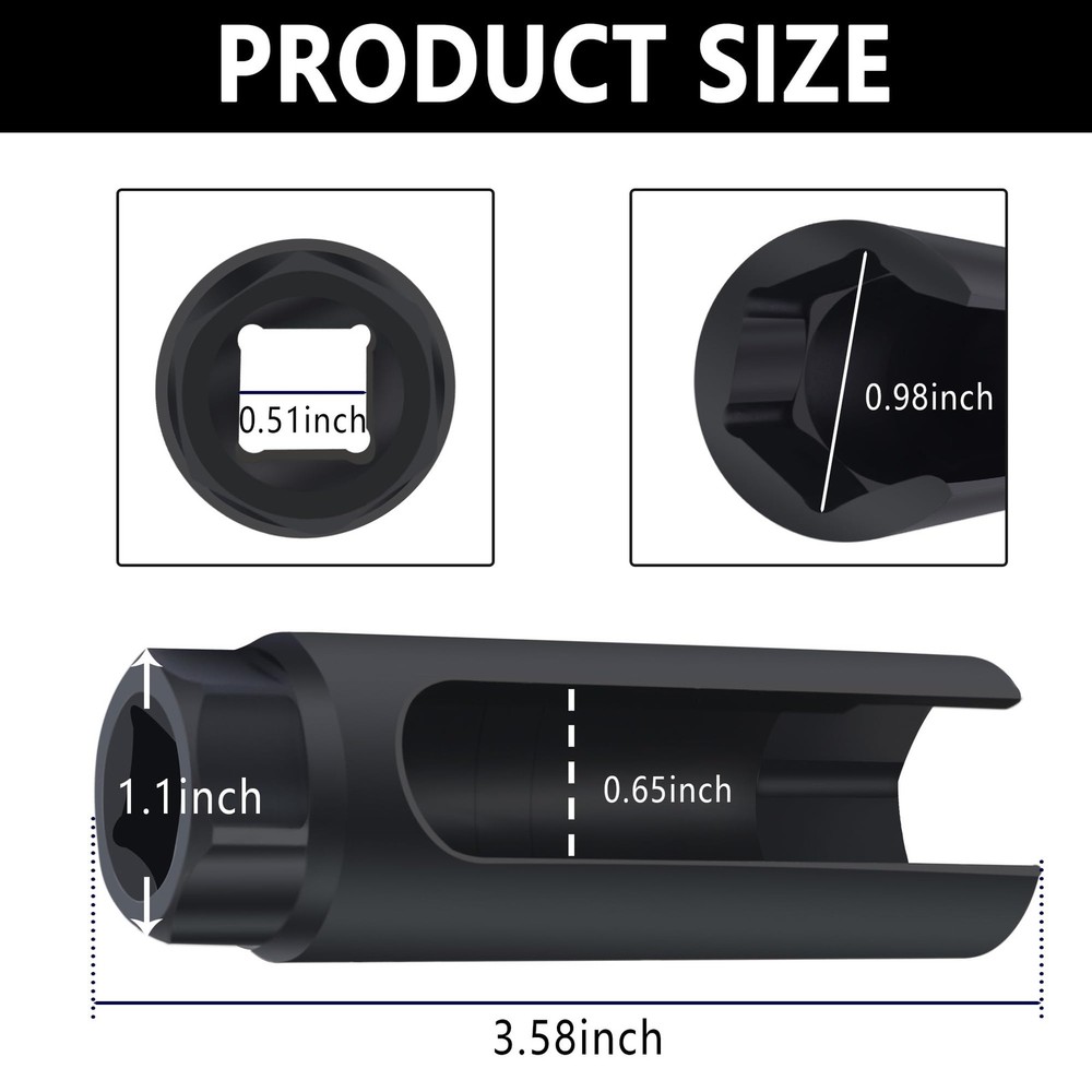 Oxygen Sensor Socket,7/8 inch O2 Socket for Automotive Replacement Big