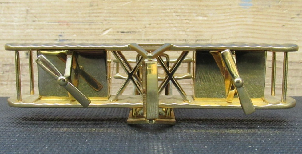 RARE Smithsonian Bulova Wright Brothers desktop twin clock
