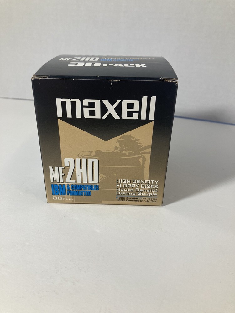 MAXELL Floppy Diskettes Disk 3.5" 1.44MB MF 2HD PC Formatted 27 Pack Open Box