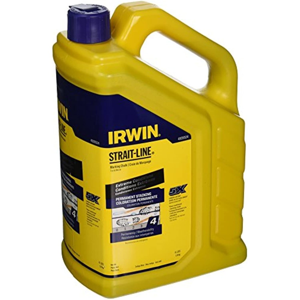 IRWIN Tools STRAIT-LINE Permanent Staining Marking Chalk, Indigo Blue, 4pound