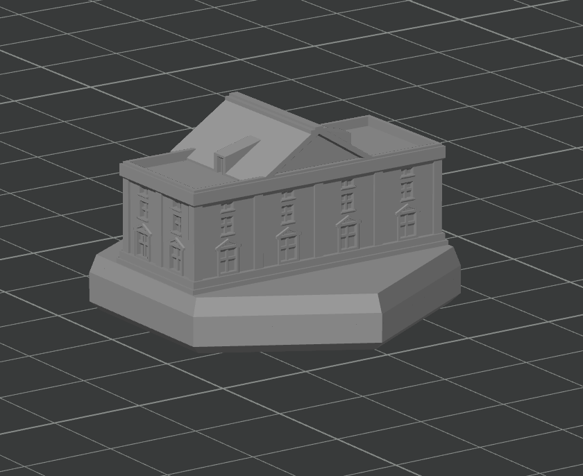 Mayor's Office Clock Tower (single hex)- Tabletop Wargame Terrain Battletech
