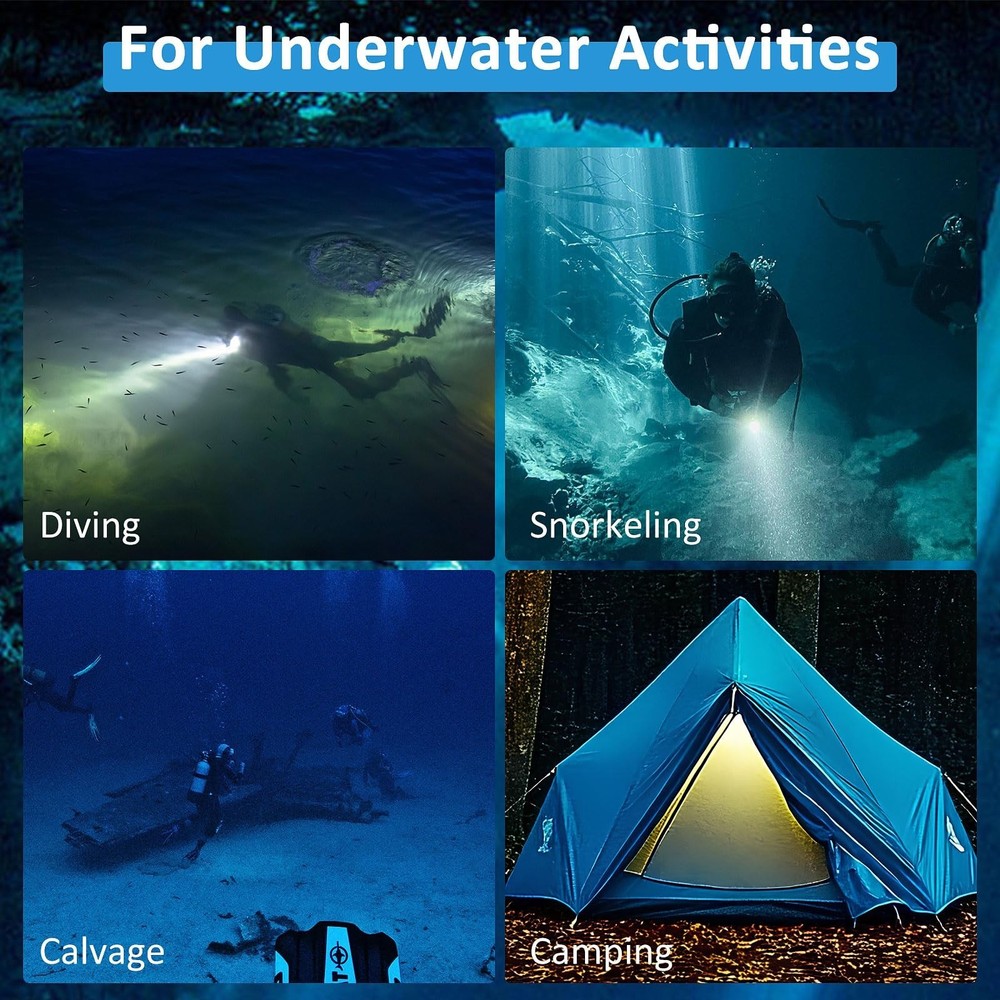 WINDFIRE Dive Light – Super Bright Rechargeable Diving Flashlight with 4 M