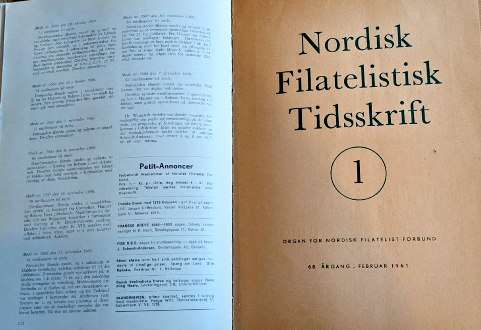 Danish Stamp Journals bound 1950-1963 in Danish DK Philatelist Union