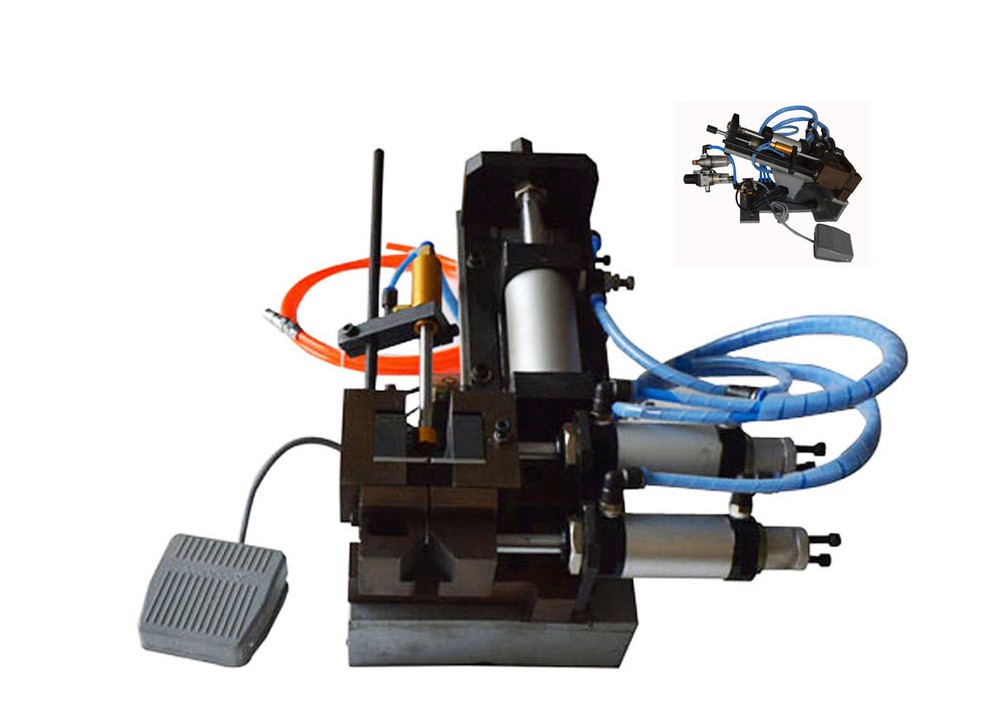 110V Adjustable Electric&Air Wire Stripping Machine Sliding Design,Two-Cylinders