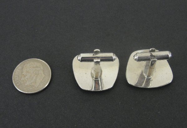 Wave Brushed Design Sterling Silver 925 CUFFLINKS
