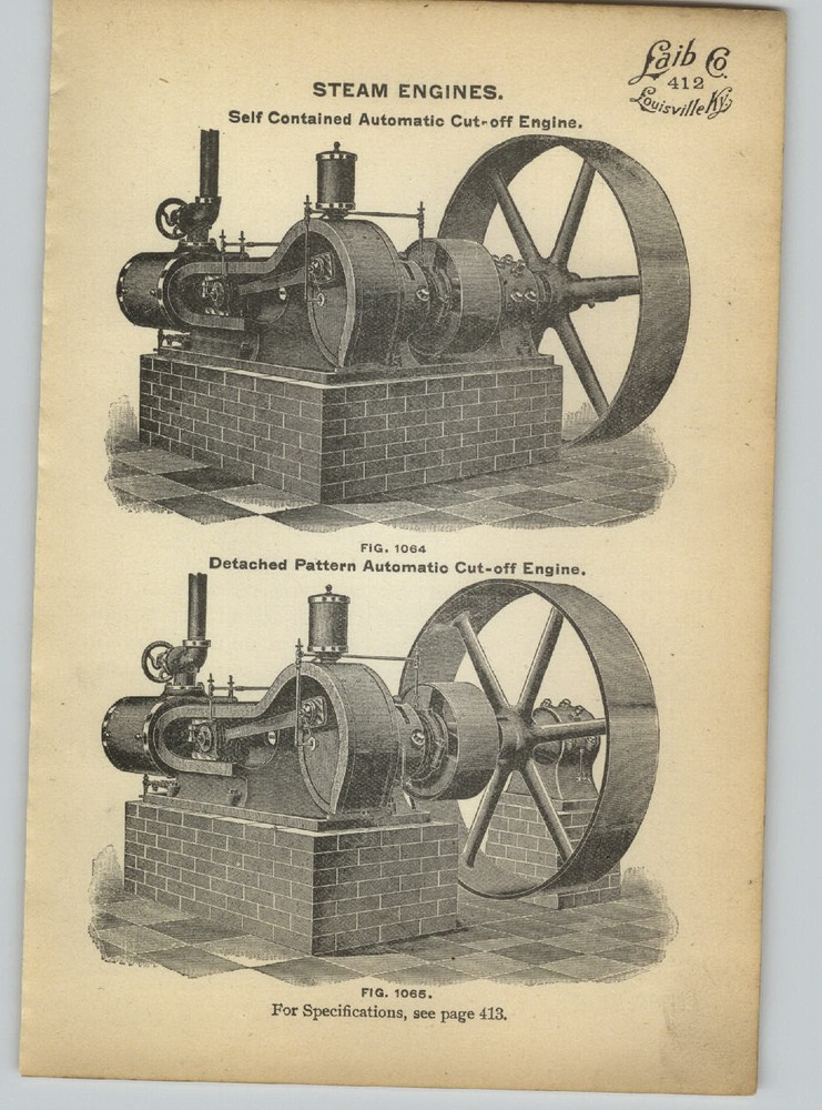 1905 PAPER AD Self Contained Automatic Cut Off Steam Engine Detached Pattern