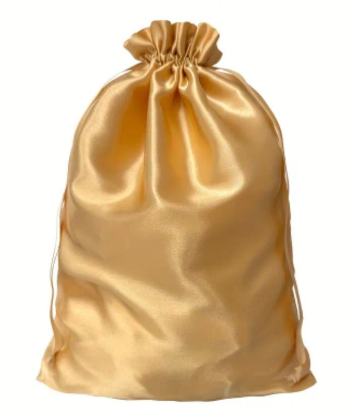 5 Pcs Silk Satin Wig Storage Bag With Drawstring Packaging for Bundle...